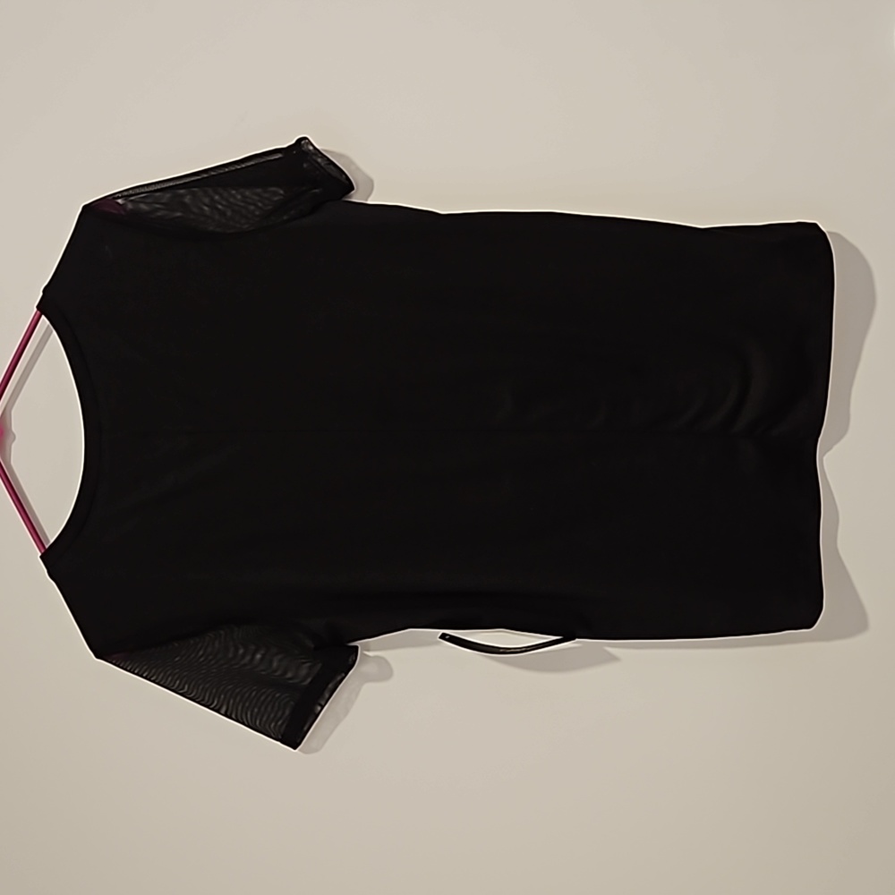 BONITA black mesh short sleeve top rhinestones 1X see measurement Style Graphics - Picture 3 of 10